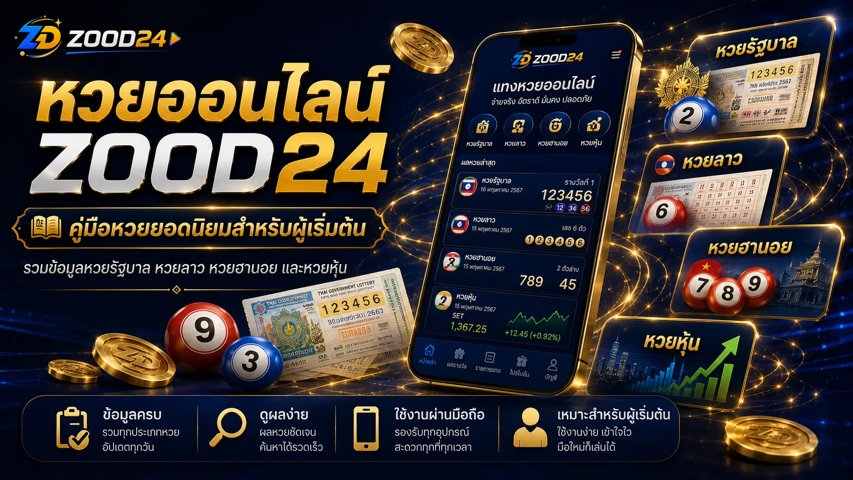 หวยออนไลน์ ZOOD24 รีวิวหวยรัฐบาล หวยลาว หวยฮานอย หวยหุ้น และวิธีดูผลหวย