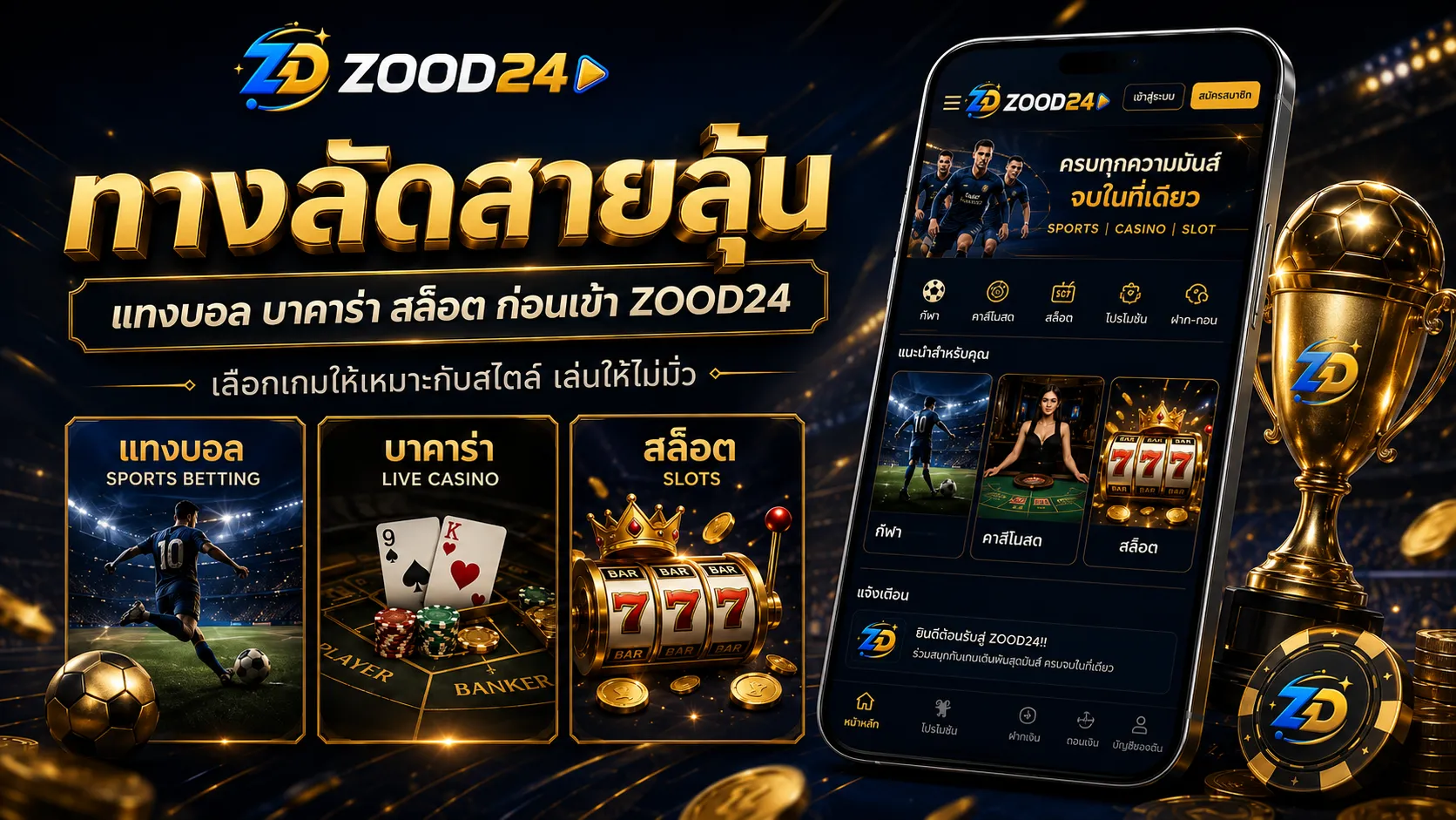 ทางลัดสายลุ้น แทงบอล บาคาร่า สล็อต ก่อนเข้า ZOOD24