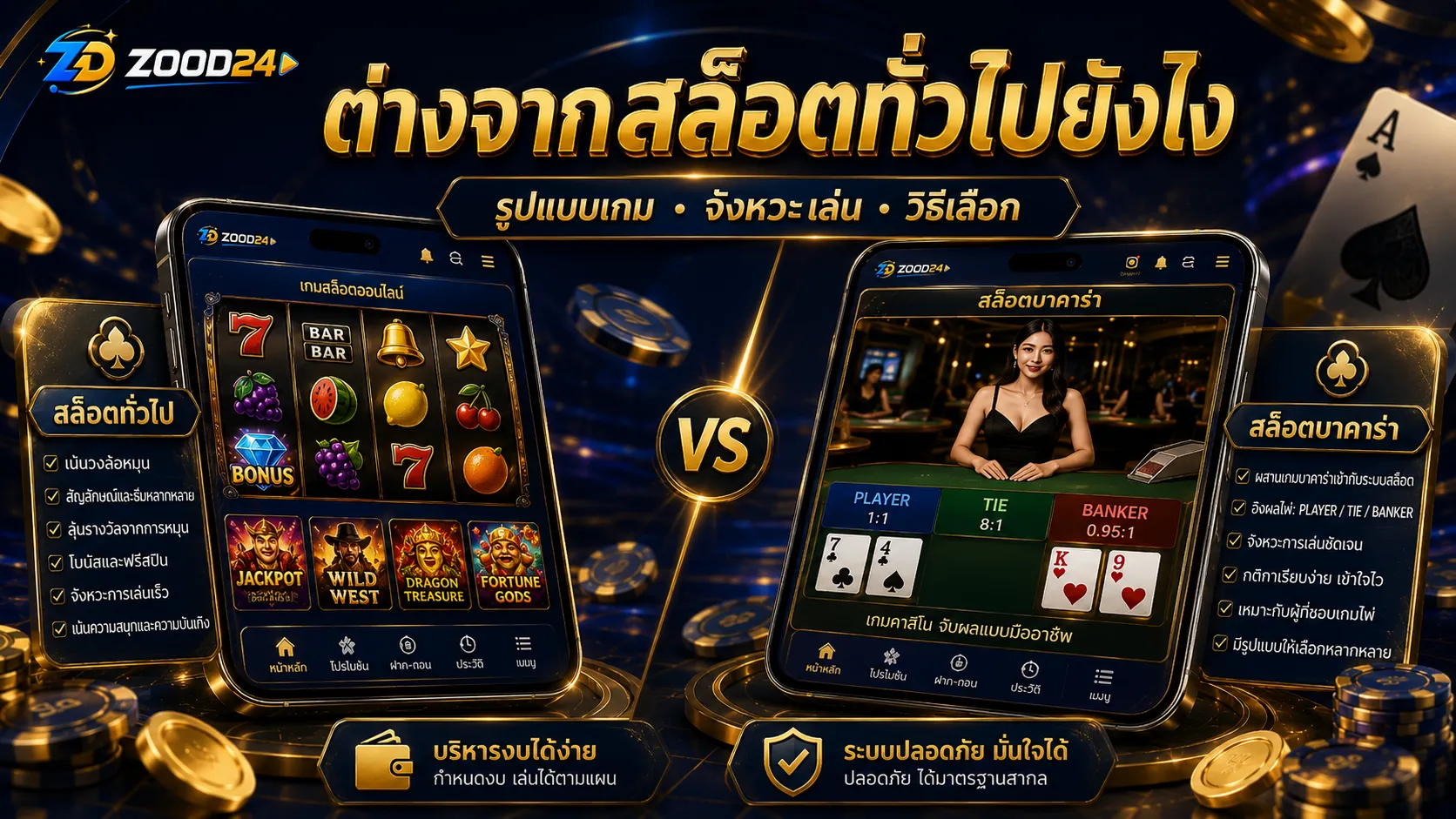 สล็อตบาคาร่า ZOOD24 ต่างจากสล็อตทั่วไปยังไง รูปแบบเกม จังหวะเล่น วิธีเลือก