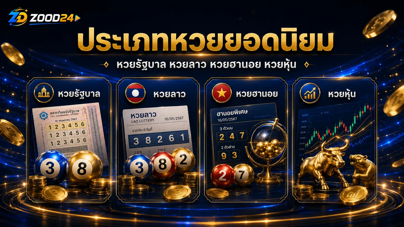 ประเภทหวยออนไลน์ ZOOD24 หวยรัฐบาล หวยลาว หวยฮานอย หวยหุ้น