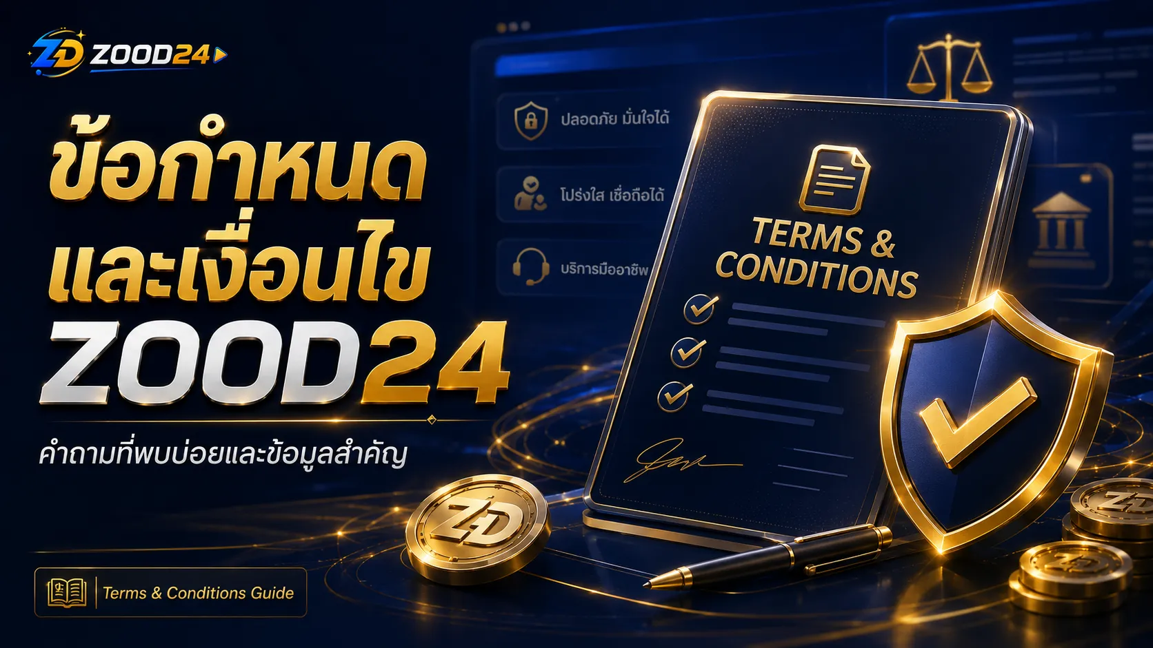 ข้อกำหนดและคำชี้แจง ZOOD24 เงื่อนไขการใช้งานและข้อมูลสำคัญ