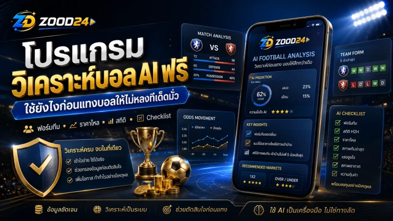 โปรแกรมวิเคราะห์บอล AI ฟรี ใช้ยังไงก่อนแทงบอลให้ไม่หลงทีเด็ดมั่ว