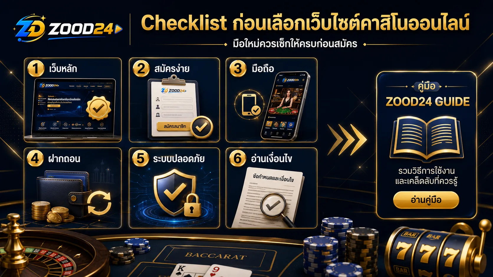 Checklist ก่อนเลือกเว็บไซต์คาสิโนออนไลน์