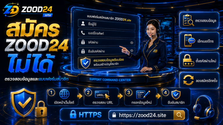 สมัคร ZOOD24 ไม่ได้ แก้ยังไง ตรวจสอบข้อมูลและแบบฟอร์มสมาชิก