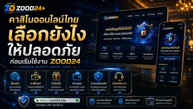 คาสิโนออนไลน์ไทยเลือกยังไงให้ปลอดภัย ก่อนเริ่มใช้งาน ZOOD24